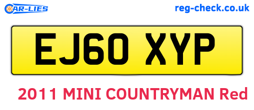 EJ60XYP are the vehicle registration plates.