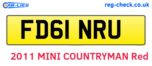 FD61NRU are the vehicle registration plates.