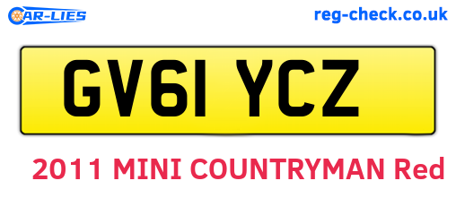 GV61YCZ are the vehicle registration plates.