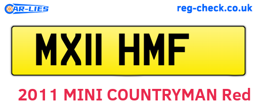 MX11HMF are the vehicle registration plates.