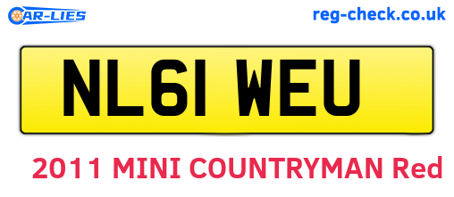 NL61WEU are the vehicle registration plates.