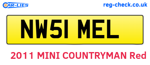 NW51MEL are the vehicle registration plates.
