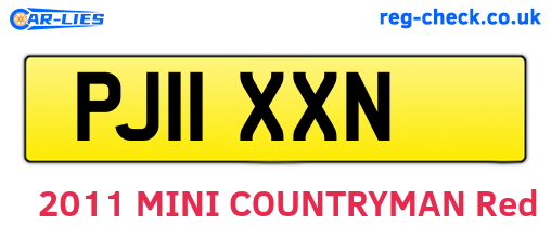 PJ11XXN are the vehicle registration plates.