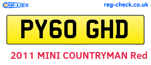 PY60GHD are the vehicle registration plates.