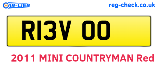 R13VOO are the vehicle registration plates.
