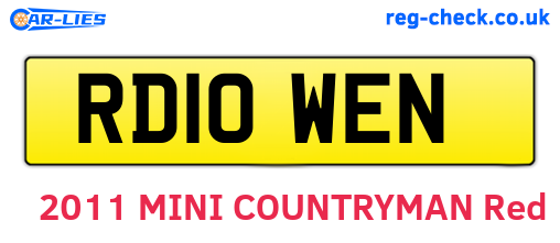 RD10WEN are the vehicle registration plates.