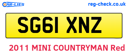 SG61XNZ are the vehicle registration plates.