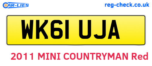 WK61UJA are the vehicle registration plates.