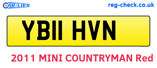 YB11HVN are the vehicle registration plates.