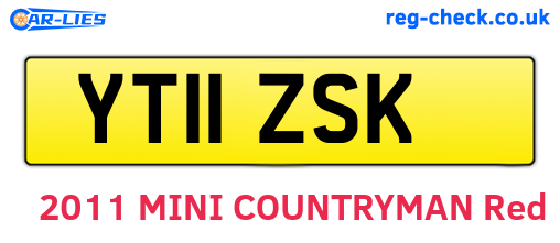 YT11ZSK are the vehicle registration plates.