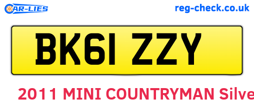 BK61ZZY are the vehicle registration plates.