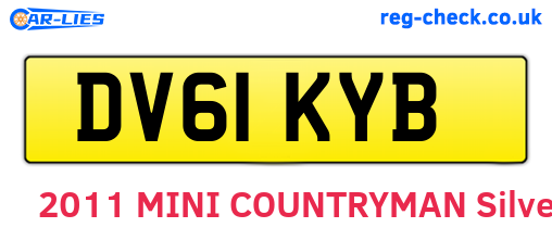 DV61KYB are the vehicle registration plates.