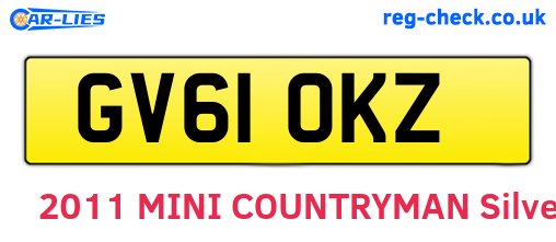 GV61OKZ are the vehicle registration plates.