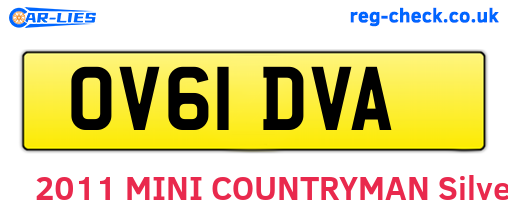 OV61DVA are the vehicle registration plates.