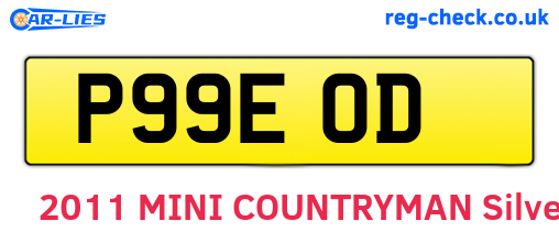 P99EOD are the vehicle registration plates.