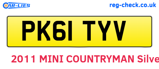 PK61TYV are the vehicle registration plates.