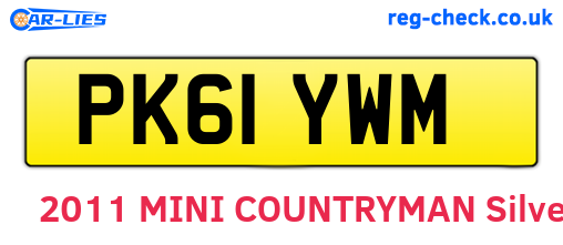 PK61YWM are the vehicle registration plates.