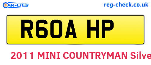 R60AHP are the vehicle registration plates.