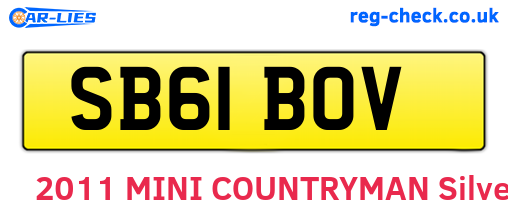 SB61BOV are the vehicle registration plates.