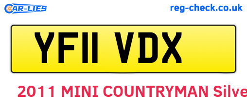 YF11VDX are the vehicle registration plates.