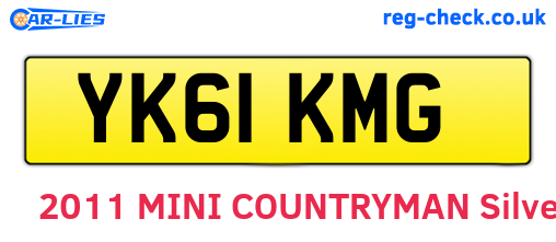 YK61KMG are the vehicle registration plates.