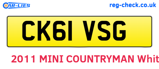 CK61VSG are the vehicle registration plates.