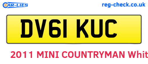 DV61KUC are the vehicle registration plates.