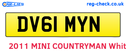 DV61MYN are the vehicle registration plates.