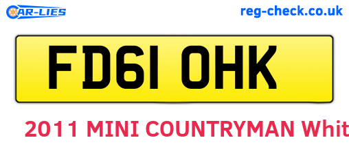 FD61OHK are the vehicle registration plates.