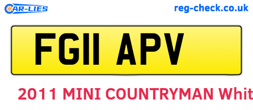 FG11APV are the vehicle registration plates.