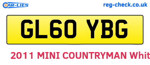 GL60YBG are the vehicle registration plates.