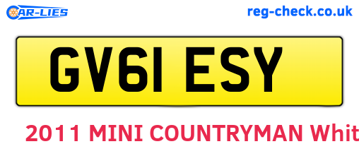 GV61ESY are the vehicle registration plates.
