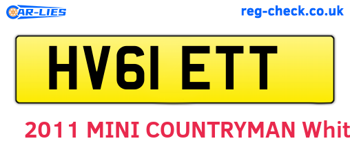 HV61ETT are the vehicle registration plates.