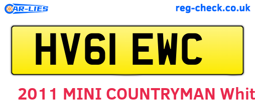 HV61EWC are the vehicle registration plates.
