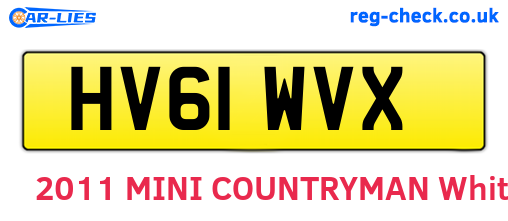 HV61WVX are the vehicle registration plates.
