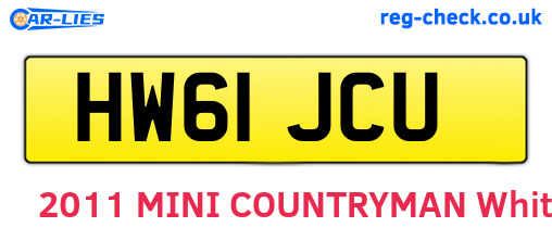 HW61JCU are the vehicle registration plates.