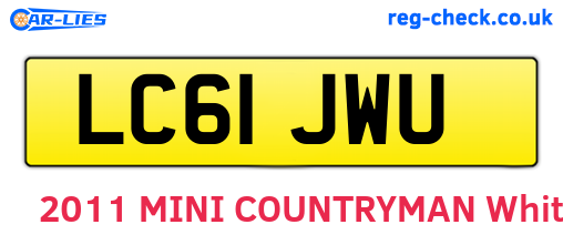 LC61JWU are the vehicle registration plates.