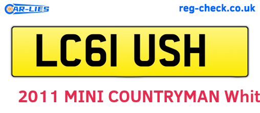 LC61USH are the vehicle registration plates.