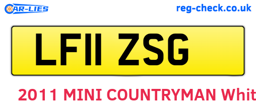 LF11ZSG are the vehicle registration plates.