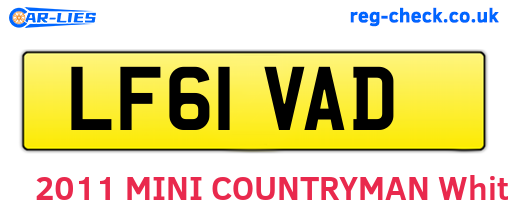 LF61VAD are the vehicle registration plates.