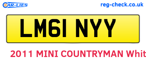 LM61NYY are the vehicle registration plates.