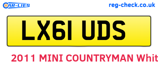 LX61UDS are the vehicle registration plates.