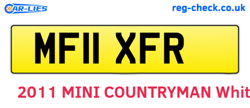 MF11XFR are the vehicle registration plates.