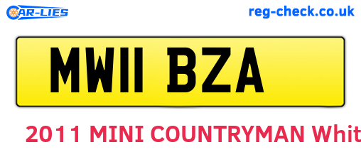 MW11BZA are the vehicle registration plates.