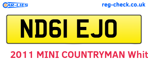 ND61EJO are the vehicle registration plates.