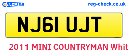 NJ61UJT are the vehicle registration plates.