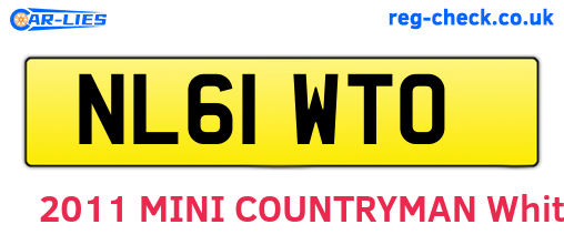 NL61WTO are the vehicle registration plates.