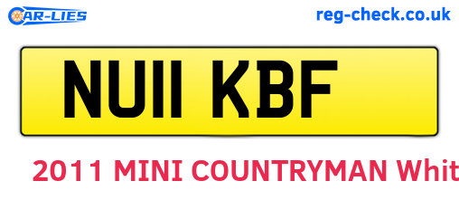 NU11KBF are the vehicle registration plates.