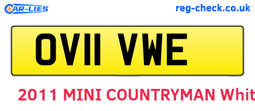 OV11VWE are the vehicle registration plates.