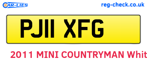 PJ11XFG are the vehicle registration plates.